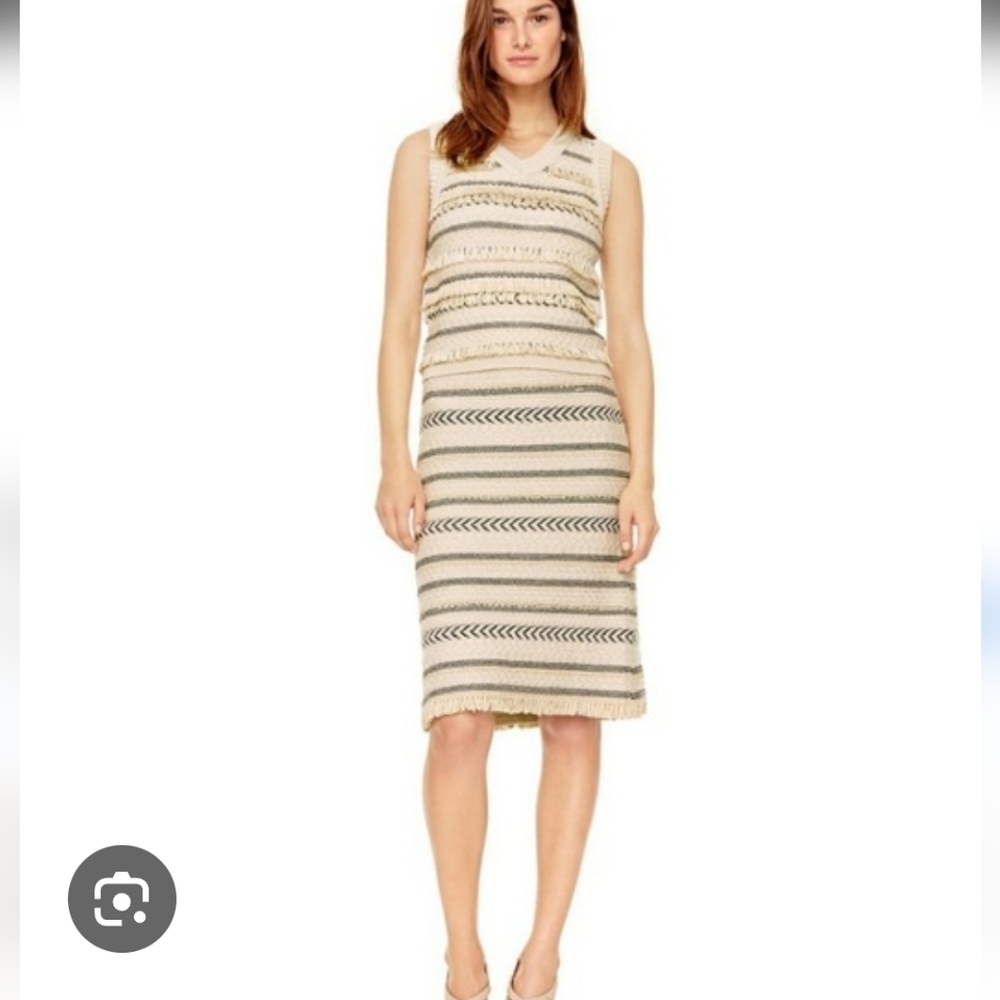 Women's Tory Burch Wool Blend Jacquard Sweater Skirt Lined Midi